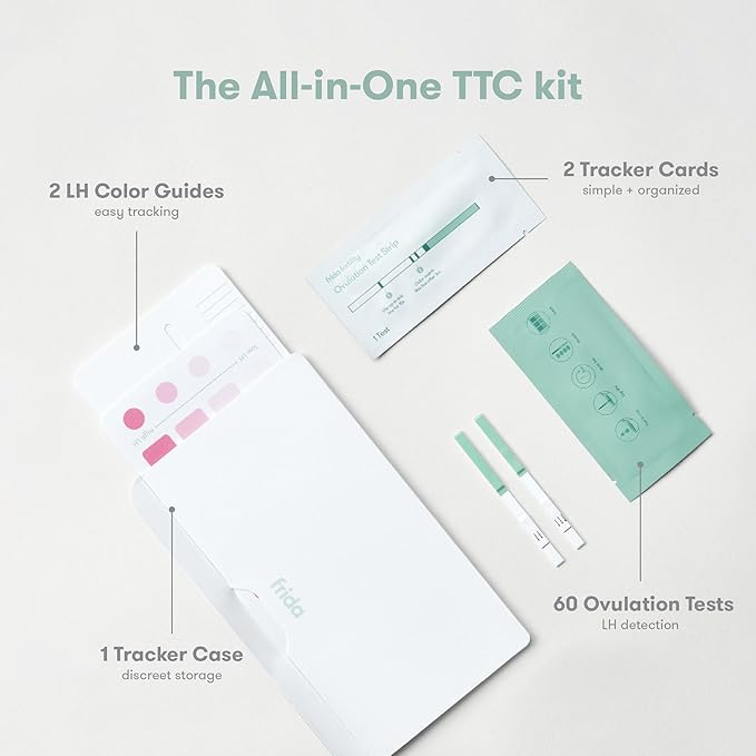 Frida Fertility at-Home Ovulation Test Kit, Easy-to-Use LH Test Strips for Ovulation Prediction Fertility Tracker, 99% Accuracy, Find 2 Most Fertile Days to Conceive, 60 Count