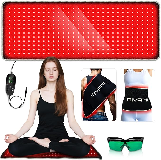 Red Light Therapy Pad for Body, FSA Eligible HSA 360 LEDs Infrared Light Therapy Mat, 660nm & 850nm Wrap Belt Blanket for Back Shoulder Knee Waist Stomach Muscle Pain Relief, 31" x 12" Large