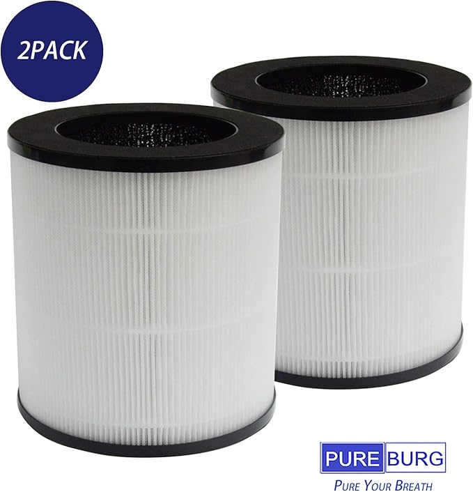 PUREBURG Replacement Filter Compatible with Roto APF-C9 Air Purifier,2-Pack H13 HEPA 4-Stage Filtration Activated Carbon Air Clean VOCs Odor