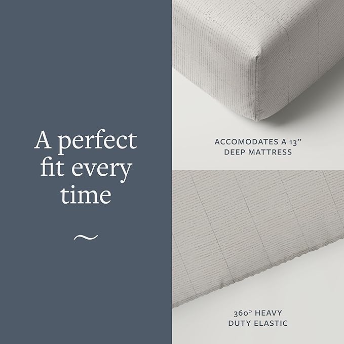 GroundLuxe Organic Fitted Grounding Sheet in Light Gray for a Queen Size Bed