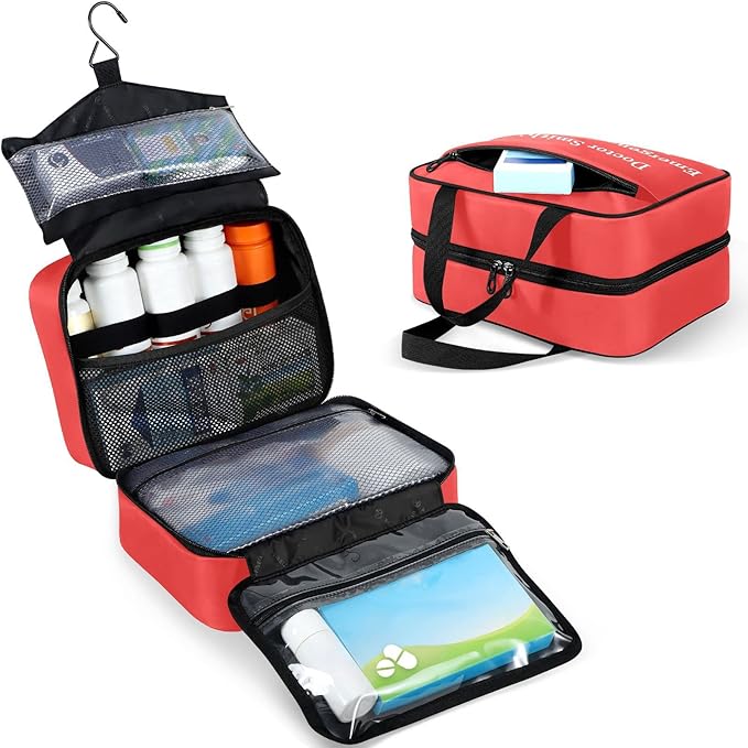 Naanle Custom Pill Organizer Bag with Name Text Travel Pill Bottle Medicine Organizer Home Storage Medication Bag for Vitamin Supplements, Personalized First Aid Bag for Car Camping, 1.0 Count