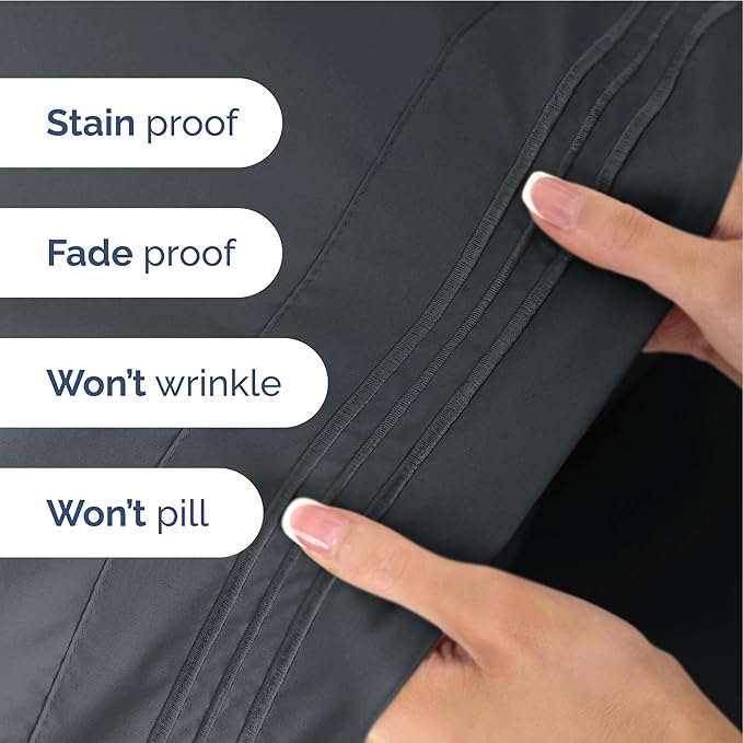 Twin XL Size 3 Piece Sheet Set - Extra Soft, Breathable & Cooling - Hotel Luxury Durable Bed Sheets for Women & Men - Deep Pockets, Easy-Fit & Wrinkle-Free - Slate Blue Oeko-Tex