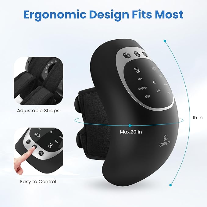 Knee Massager with Heat - Heating and Vibrating Pain Relief Knee Massager for Arthritis, Gifts for Elderly, Dad, Mom