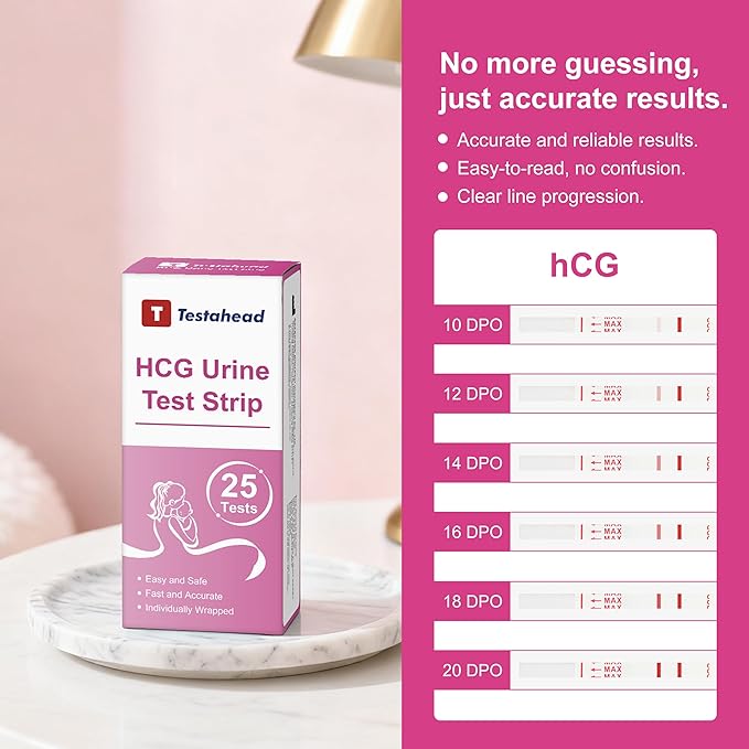 Pregnancy Test Strips, 25 Count, High Sensitivity Home Tests for Early Detection