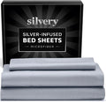 Silvery Silver Infused Bed Sheets Set - Ultra-Soft Temperature-Regulating Fabric with Self-Cleaning Technology™ That Stays Fresh 3X Longer for Hygienic Sleep