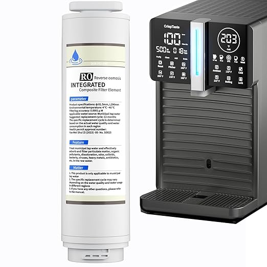 CRS-RS600-MRO All in One Filter Replacement for CrispTaste CRS-RS600 and BEATYL Countertop Reverse Osmosis System Tankless Reverse Osmosis Water Filter, Reduces PFAS TDS, Under Sink RO System