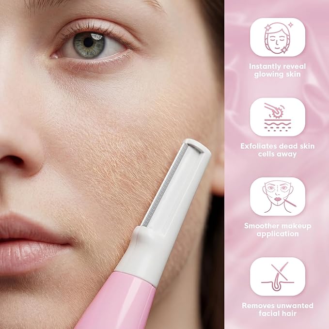 Sonic Dermaplane Razor for Women Face,Women’S Facial Exfoliation & Peach Fuzz Hair Removal System,Anti-Aging–3 Speeds–8 Dermaplaning Blades–Rechargeable,Sonic Dermaplaning Tool