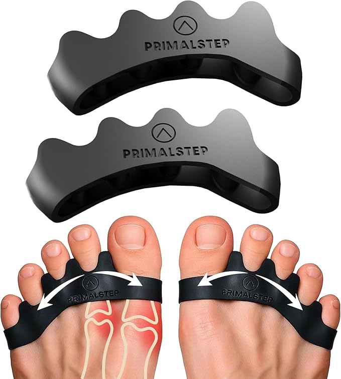 VYCE PrimalStep Toe Separators, Spreaders, Spacers, Straightener to Correct Toes for Men and Women, Bunion Corrector, Plantar Fasciitis and Athletic Mobility, Large