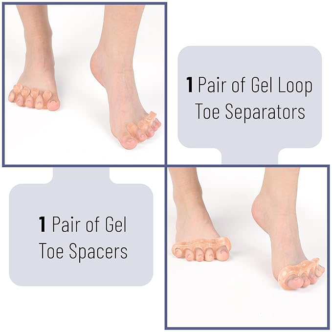 Dr. JK- ToePal Gel Toe Separator, 2 Pairs, Toe Spacers, Bunion Corrector