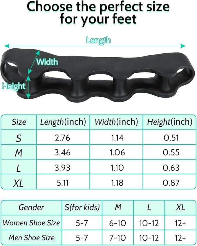 4PCS Silicone Toe Separators to Correct Toes Alignment for Women and Men, Toe Spacers Straightener for Bunion Relief, Hammertoes and Overlapping Toes (Extra Large)