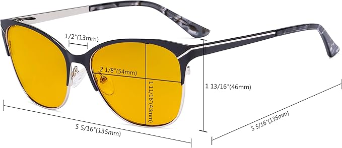 Eyekepper Blue Light Glasses - Semi Rimless Digital Eyeglasses for Women Blocking Computer Screen UV Rays