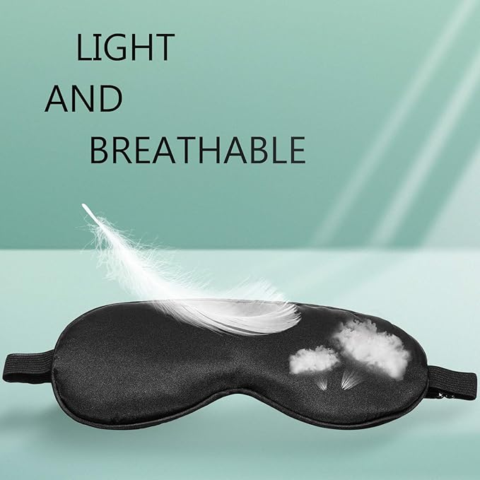 BBTO 8 Pcs Sleep Mask, Silk Eye Mask for Sleeping with Adjustable Strap, Blackout Sleeping Eye Blindfold Soft Silk Mask for Men Women Adults (Multicolor)