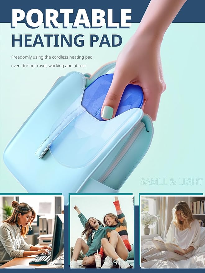 Slimpal AI Portable Heating Pad for Period Cramps, AI Smart Chip Long Safe Heat, Electric Cordless Back Belly Heating Pad for Menstrual Relief, Wearable Heat Belt for Her Women Girl, Dark Purple