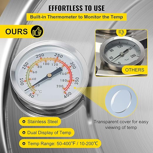 VEVOR Alcohol Still 5Gal/20L Alcohol Distiller Stainless Steel Distillery Kit for Alcohol with Copper Tube Home Brewing Kit Build-in Thermometer for DIY Whisky Wine Brandy