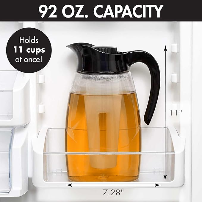 Primula Flavor-It Beverage System, Includes Large Capacity Fruit Infuser Core, Tea Infuser Core, and Chill Core, Dishwasher Safe Pitcher, 2.9-Quart, Black (Pack of 4)