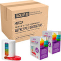 MEDca Weekly Pill Organizer, 1 Dispenser, 7 Stackable Multi-Color Compartments Four Times-a-Day - Morning, Noon, Evening, and Bedtime, White, Case of 40