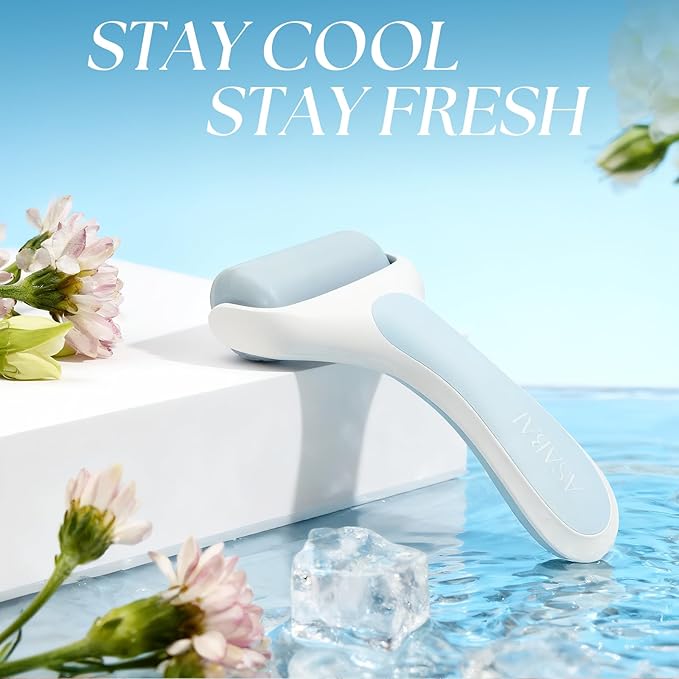 Ice Roller for Face, Premium Facial Ice Roller and 2X Rollers for Long Lasting Cold - Eye Roller for Puffy Eyes & Cold Massage for Migraines (Blue)