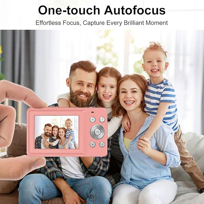 Digital Camera | with Dual Screen for Selfies | 48MP Kids Digital Camera with 18X Zoom | Autofocus 4K Vlogging Video Camera for Beginners | Anti-Shake Digital Cameras for Teens, Adults