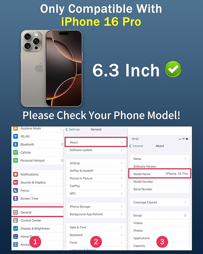 2 Pack for iPhone 16 Pro Privacy Screen Protector Gradient Colorful for 16Pro Anti-Spy Tempered Glass Full Coverage Easy Installation Frame Anti-Scratch (6.3 inch Blue)