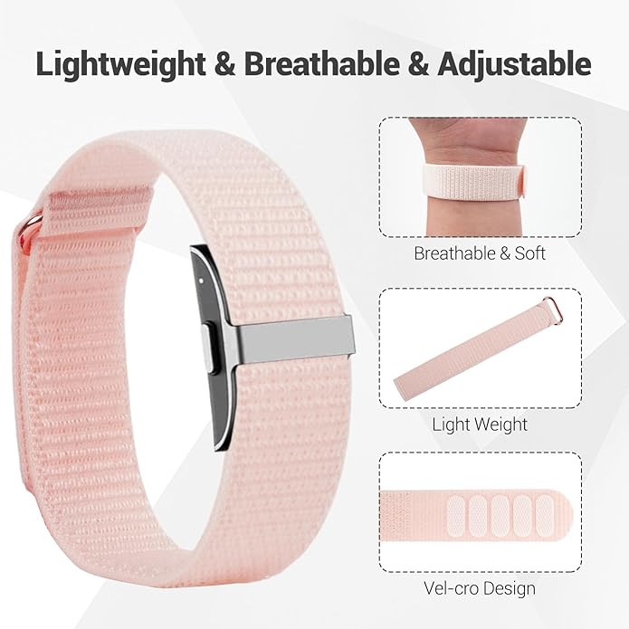 Nylon Loop Replacement Strap Compatible with Hume Health Band, Soft Breathable Adjustable Sport Wristband for Fitness Tracker, Women & Men