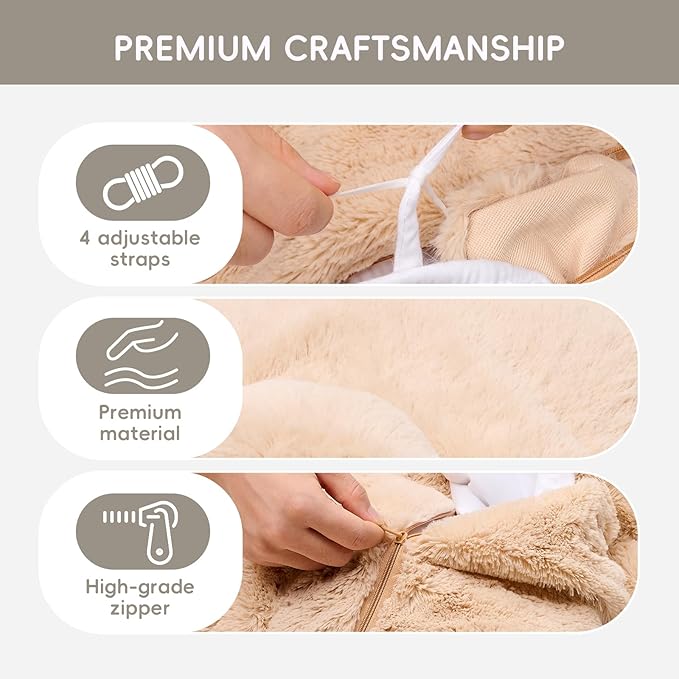 L'AGRATY Weighted Lap Pad for Kids 5 lbs, Sensory Needs Weighted Stuffed Animals Lap Blanket Soft Plush Hugging Sensory for Kids Teen Adults Removable Washable Cover