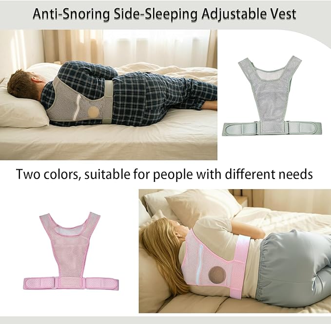 Sleep Position Trainer for Sleeping On Your Side | Side Sleep Trainer | Snore Stopper |Adjustable、 Lightweight, Comfortable, Effective in Reducing Supine Sleep Time (Gray)