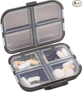 Travel Pill Organizer Small 8 Grid Compartments Pill Holder Box - Portable Medicine Container Case - Daily Weekly Medication Organizer