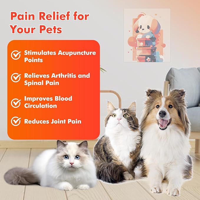 Red Light Therapy Device, Cold Light Therapy Device with LED Display for Muscle Pain Relief, Portable Handheld Infrared Light Therapy for Human/Pets (4 Levels+3 Timer Settings)