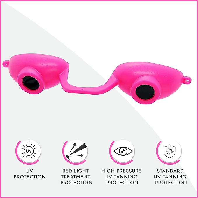 Super Sunnies EVO Flex UV Eye Protection, FDA Compliant, Tanning Bed Goggles, Red Light Theraphy Eyeshields with Case