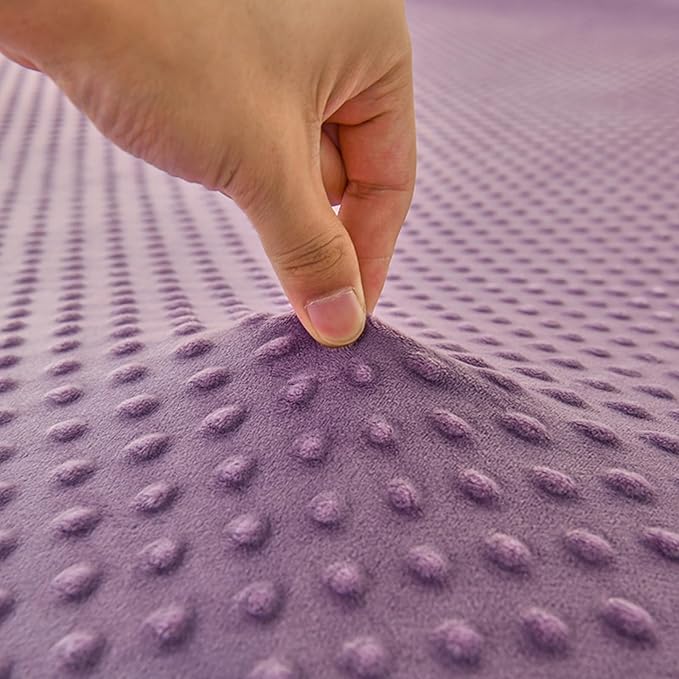 ZIQINPSQ Coral Velvet Fitted Sheet-Thickened Cold-Resistant and Warm Bed Sheets-Soft Velvet Fleece Fitted Sheets with-Elastic All Around. (Purple, Full)