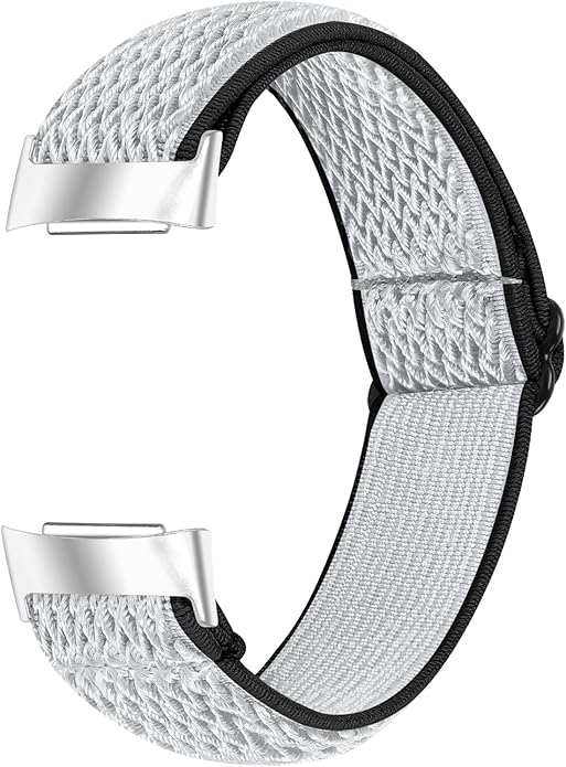 Lijinlan Nylon Band Compatible with Fitbit Charge 5 Advanced Fitness & Health Tracker, Elastic Woven Strap Stretchable Wristband Watch Bands Replacement for Charge 5 for Women Men