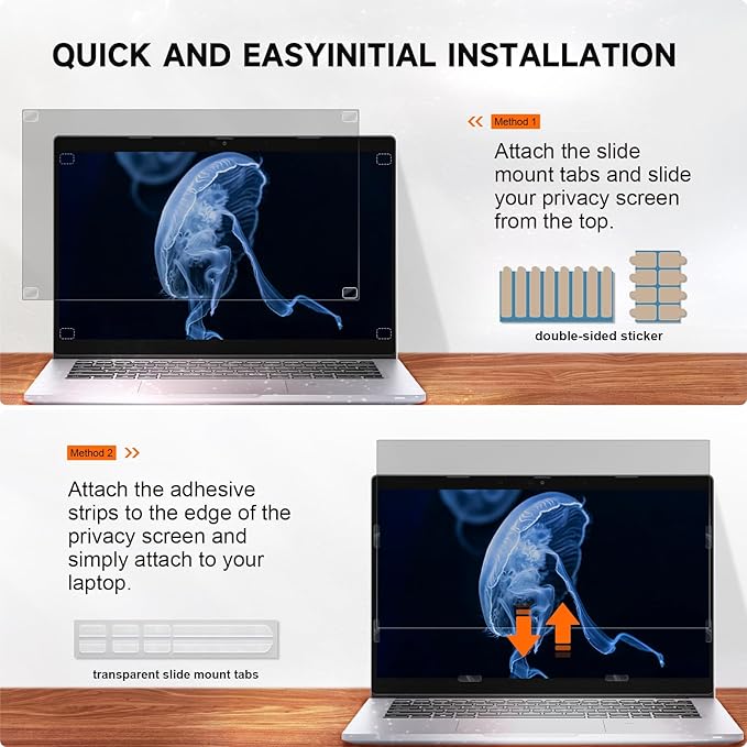 Mamol Laptop Privacy Screen 17.3 Inch, Anti Blue Light Glare Filter, Removable Shield, Anti-Scratch Screen Protector
