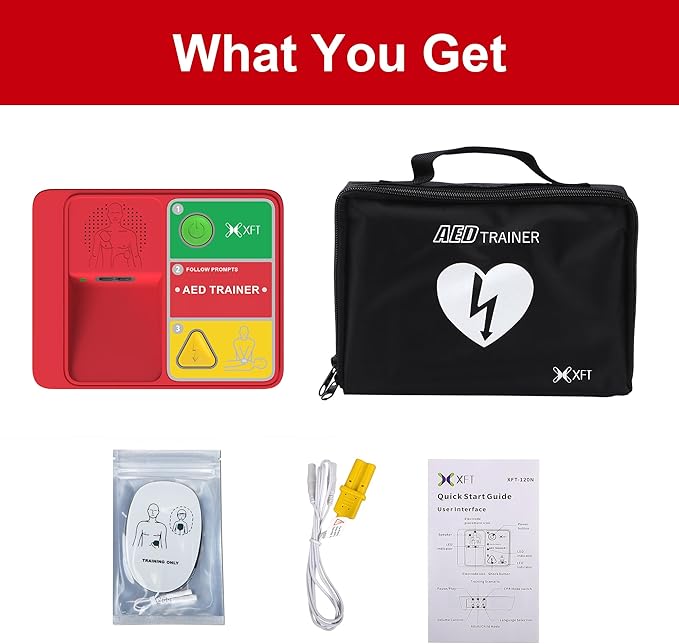 AED Trainer & AED Simulator & AED Defibrillator for Home, Lightweight CPR Practice Device, Portable Defibrillator Training for First Aid Beginners (XFT-120N)