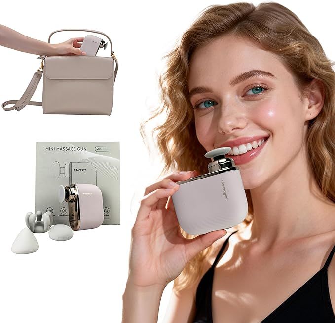 Mini Massage Gun Pro – Portable Deep Tissue Percussion Massager with Smart Pressure Sensor, Quiet Motor, Muscle Relaxation for Neck, Back & Legs, USB-C Rechargeable, Light Purple Color