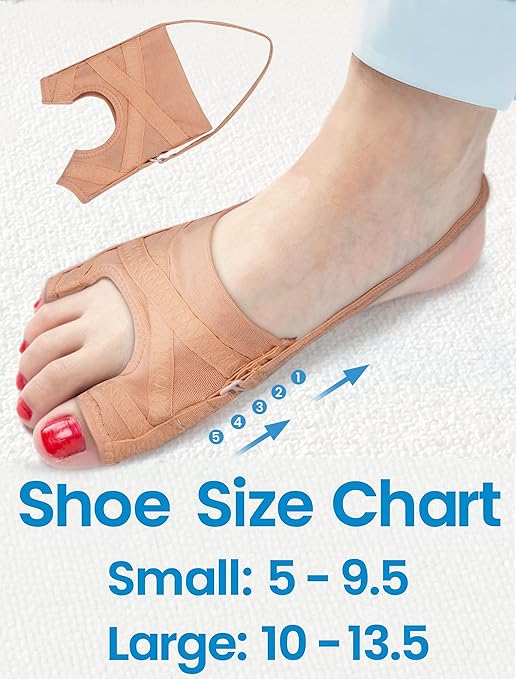Bunion Corrector for Women & Men, Breathable Toe Straightener for the Thumb and Little Toe, Comfortable & Adjustable for Day/Night Use, Bunion Relief Splint(1 Pair)
