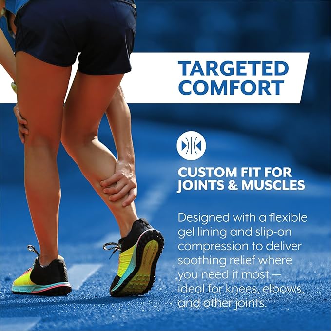Brownmed Hot/Cold Sleeve - Stretchable Compression Sleeve for Mobility Support - Mild Compression Sleeve with Soft Gel Lining - Washable - Lightweight, Travel-Friendly - L/XL