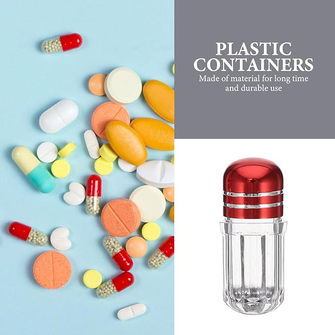 Balacoo 50pcs Mini Pill Case Powder Bottle Container Clear Container Storage Jars Empty Medicine Pill Fake Capsule Container Transparent Container Sealed Jar Solid Capsule Bottle
