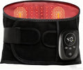 Lower Back Massager Belt with Red Light Heating Therapy, Cordless Heating Pad for Back, Rechargeable 5000 mAh Battery, Heated Back Brace Warmer Belt for Back Pain Relief,L