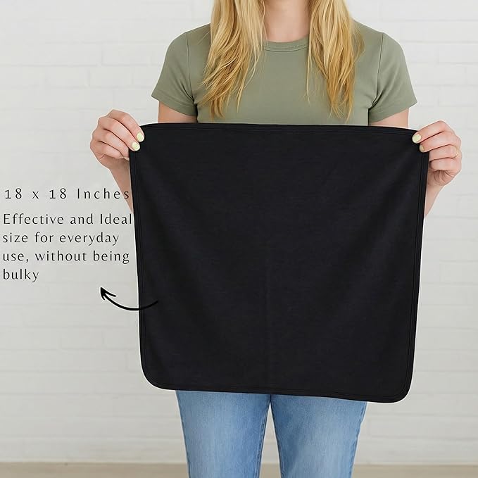 EMF Protection for Cell Phone - EMF Blanket Blocker with Faraday Fabric for Radiation Protection While Using Your Laptop and Phone (18x18 Black)