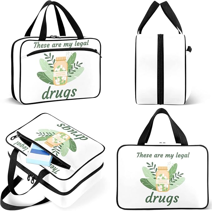 Naanle Pill Organizer Bag Travel Pill Bottle Medicine Organizer Home Storage Medication Bag for Vitamin Supplements, Phytotherapy Empty First Aid Bag for Car Camping, 1.0 Count