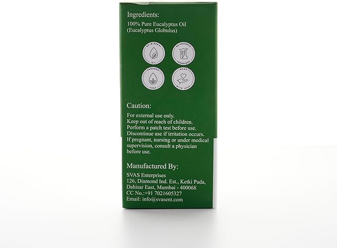 100% Pure Eucalyptus Essential Oil | Natural Congestion Relief, Aromatherapy for Breathing Comfort, Muscle Massage & Home Freshness – Undiluted Therapeutic Grade – 1 fl oz, 30 ML