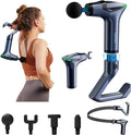 3-in-1 Percussion Massage Gun with Extension Handle - Detachable Muscle Massage Gun Deep Tissue for Back, Neck, Shoulder, Arms, Thigh Pain Relief, 12 Speeds 4 Heads, Portable for Home, Gym, Office