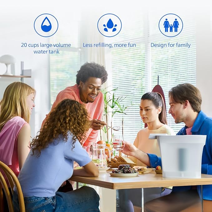 PHILIPS 20 Cup Water Filter Pitcher with Plus Filter - ADD5903, Rechargeable Water Dispenser, Water Purifier Filter for Fridge Door, 1 Plus Filter for 3 Months/60 Gallons, Reduces Lead & 46 impurities