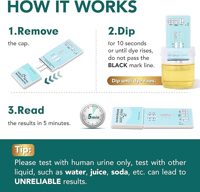 Easy@Home Multi-Drug Screen Test, 15 Pack Marijuana Nicotine Urine Drug Test Kits, Testing for THC and Nicotine Metabolites Cotinine(COT) in Urine, Accurate Home Drug Testing Kits, EDOAP-124