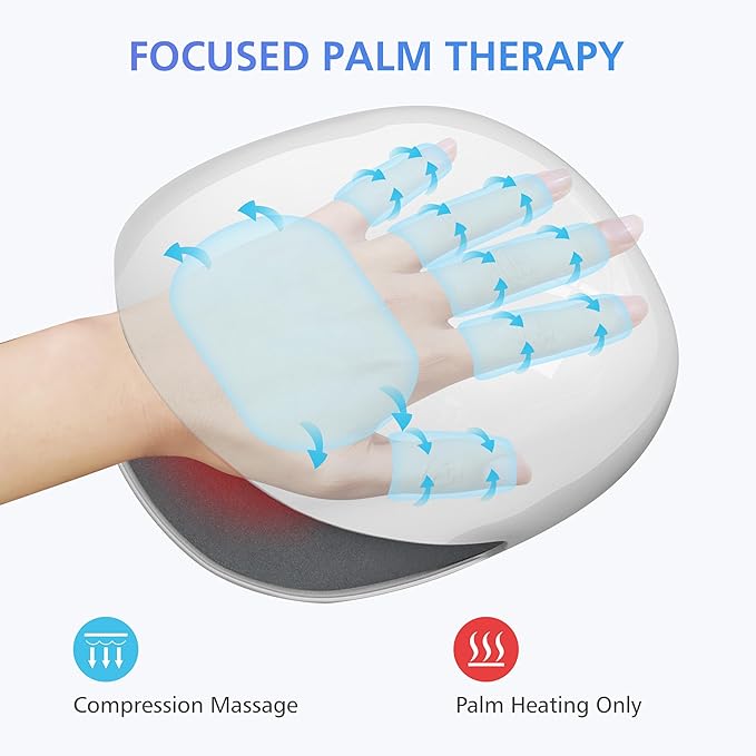 COMFIER FSA Wireless Hand Massager with Heat,3 Levels Compression & Heating,Rechargeable Hand Massager Machine for Carpal Tunnel,Gifts for Women,Men, HSA