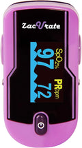 Zacurate 500E Premium Fingertip Pulse Oximeter Oximetry Blood Oxygen Saturation Monitor with Silicon Cover, Batteries and Lanyard (Mystic Purple)