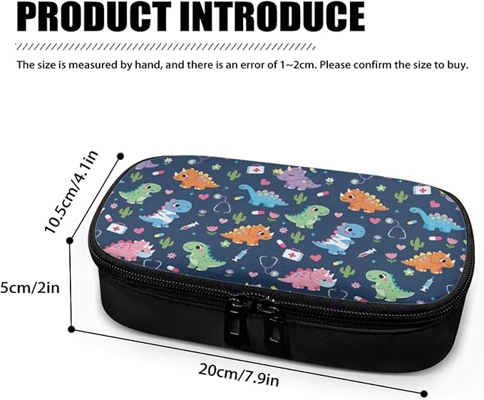 Rnyleeg Cute Dinosaur Diabetic Bags for Supplies Small Size Insulin Cooler Travel Case Reusable Insulin Bag for Diabetes Lightweight Madicine Storage Pouch Easy to Carry