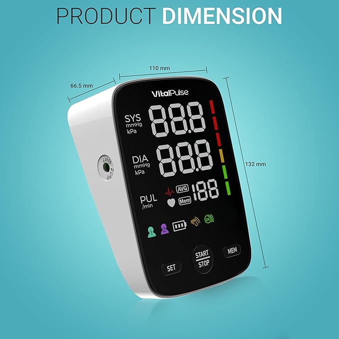 Upper Arm Blood Pressure Monitor, Digital BP Monitors for Home Use, Automatic Blood Pressure Cuff with Large LED Display and 2x120 Reading Memory, Two Adjustable Cuffs, 8.7” - 16.5” and 13” - 21”
