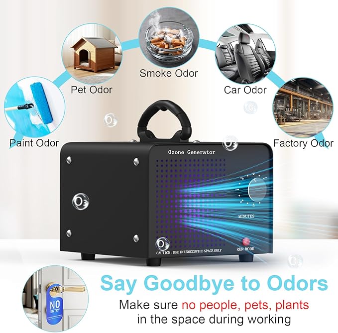 PROGRACE Ozone Generator 180,000mg/h - Commercial Ozone Machine Odor Removal - O3 Ionizer Air Purifier Deodorizer for Home, Car, Pets, Smoke, Basement, Office, Industrial Use up to 9500 Sq Ft, PRO