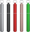 Aluminum Metal Storage Tube Container (5 Packs)，Urekt Cute Small Pill Box Case Waterproof Joint Holder Fit in Pocket Purse Portable for Travel and Outdoors